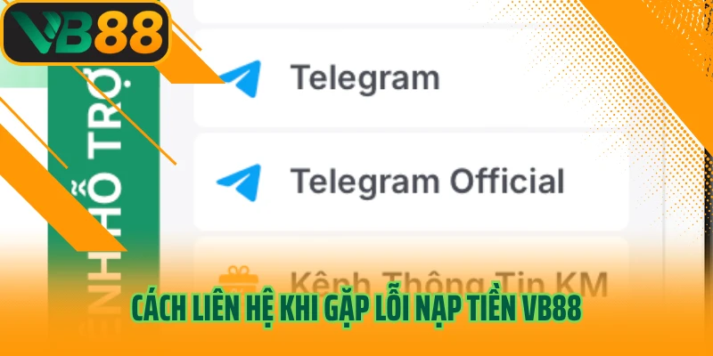 Cách liên hệ khi gặp lỗi nạp tiền VB88