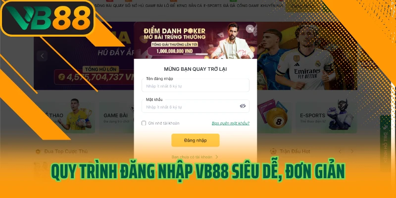 Quy trình đăng nhập VB88 siêu dễ, đơn giản